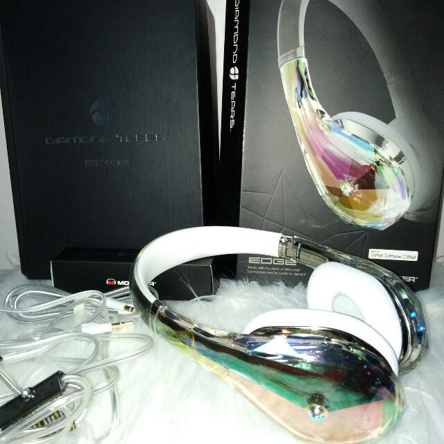 Authentic Monster Diamond Tears Edge Headphone New Complete Not Bose