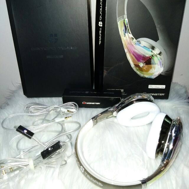 Authentic Monster Diamond Tears Edge Headphone New Complete Not Bose