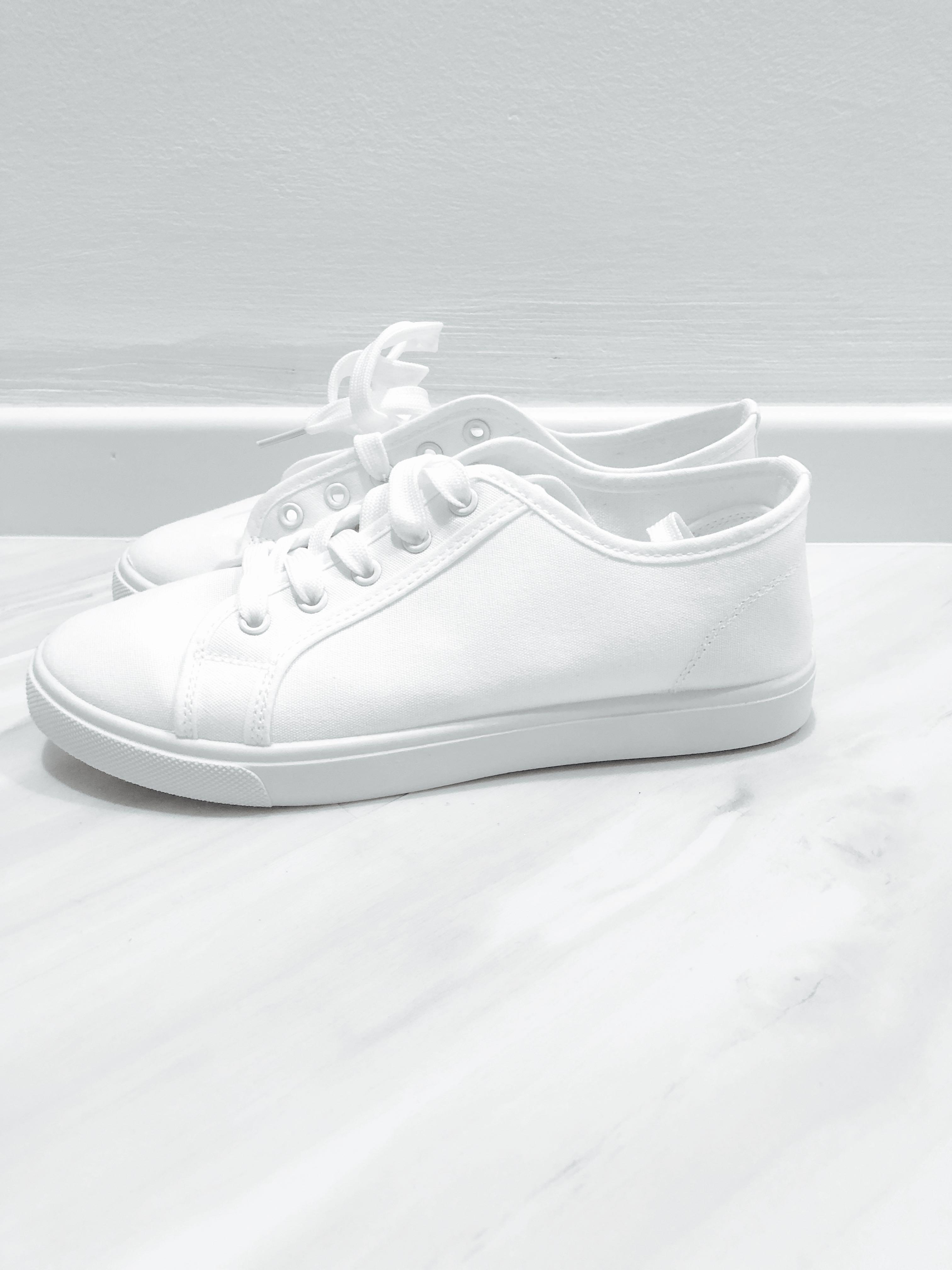 paragon white canvas shoes