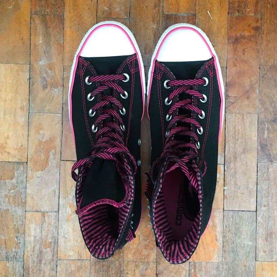 converse all star black and pink
