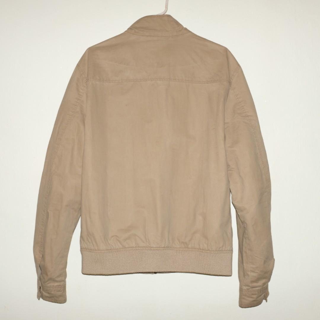 Esprit Waxed Harrington Jacket in Khaki Men s Fashion Coats Jackets and Outerwear on Carousell