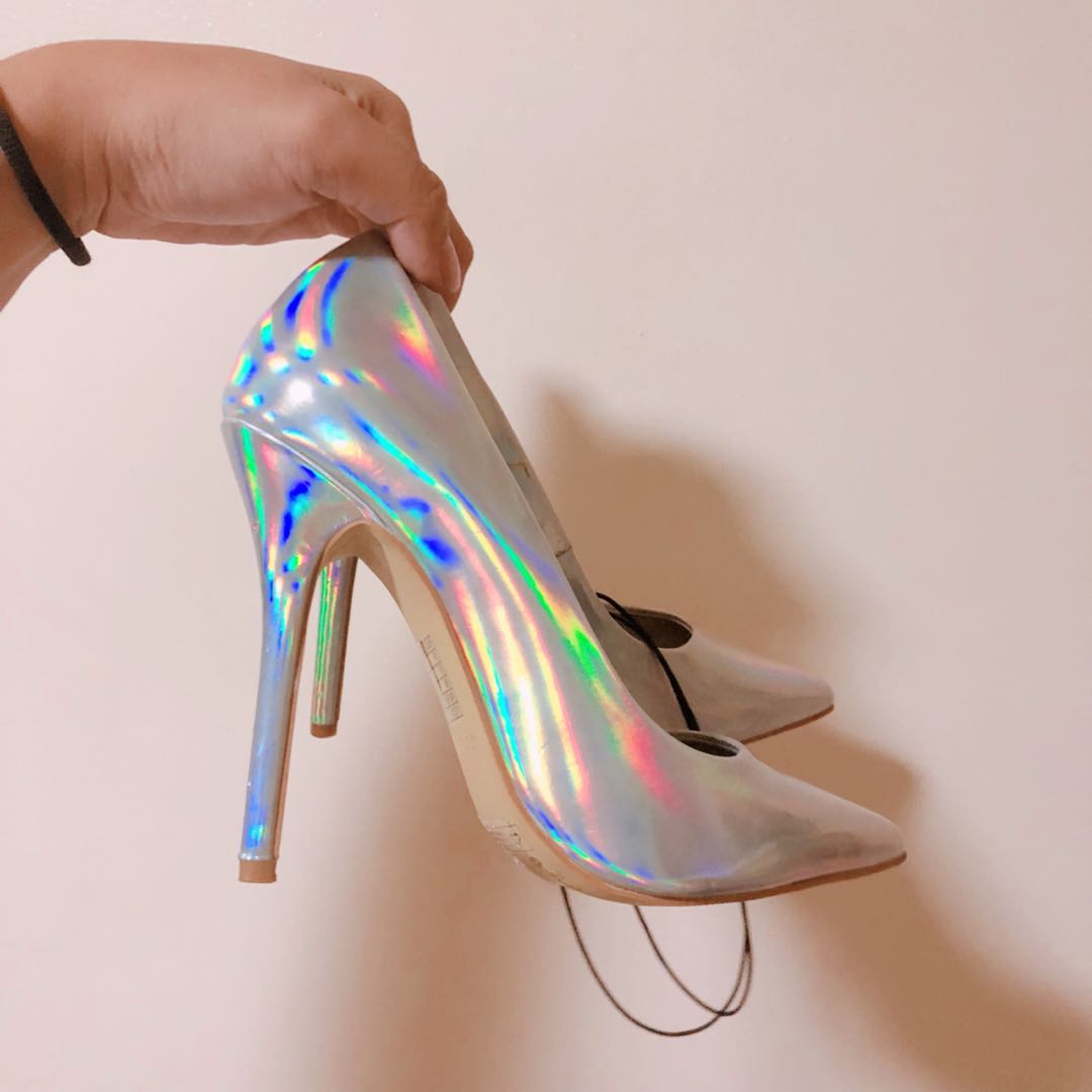 F21 Holographic Pumps Women s Fashion Footwear Heels on Carousell