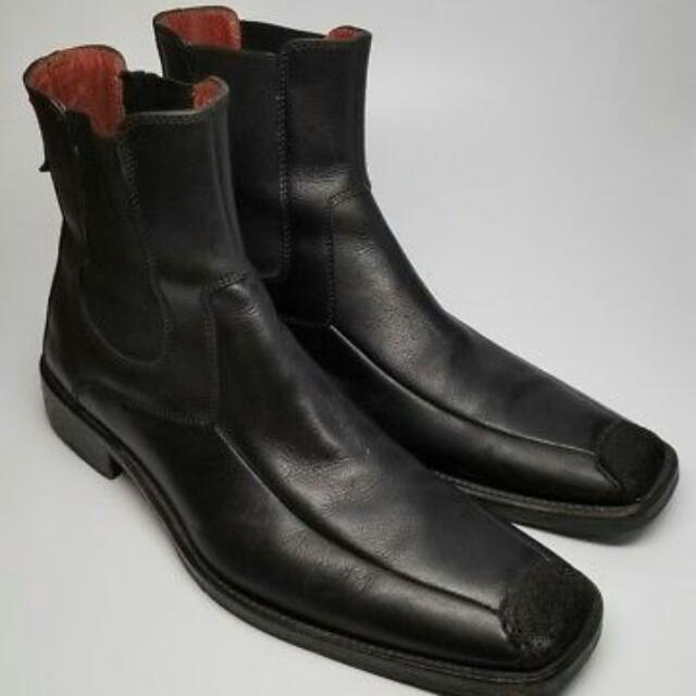 mens square toe ankle boots