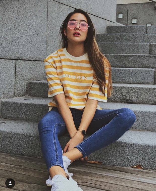 Guess david yarn dye tee clearance