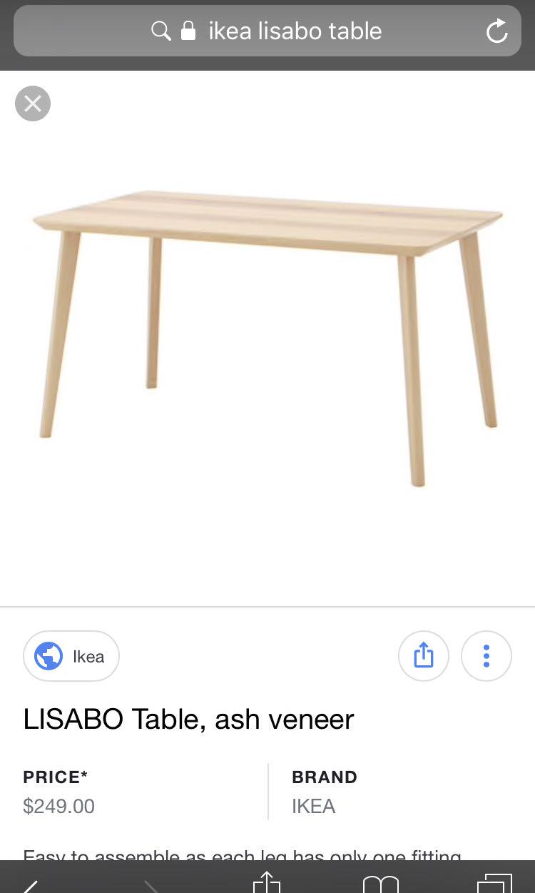 Ikea Lisabo Table 140x78 Cm Furniture Tables Chairs On Carousell