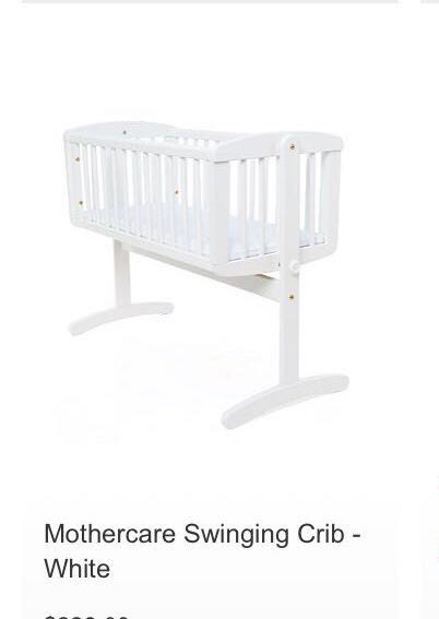 mothercare white swinging crib