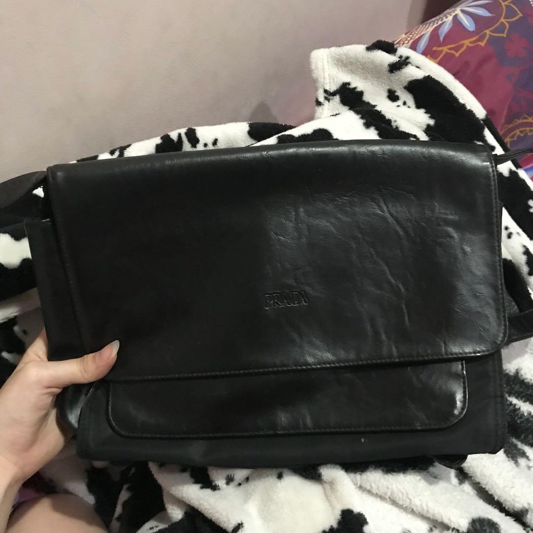 prada leather satchel