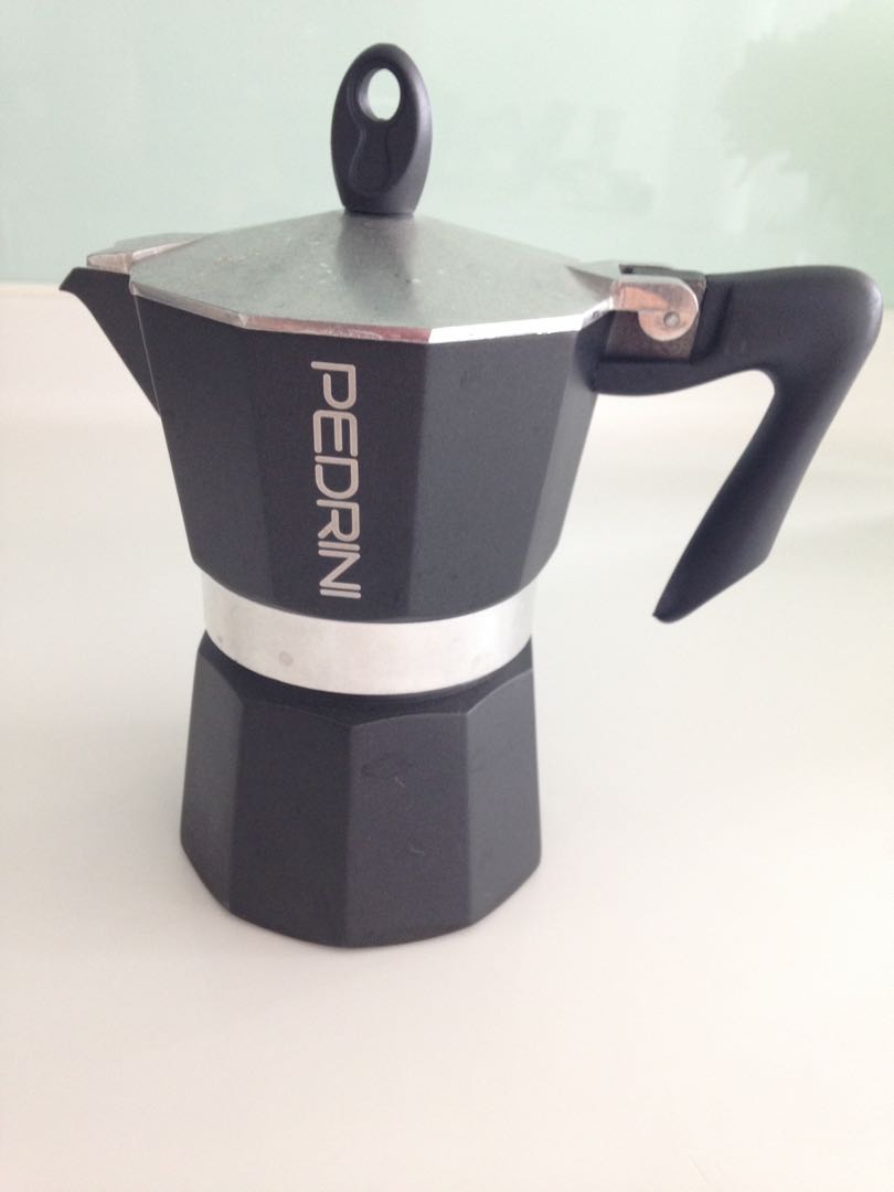 Espresso Coffee Maker Moka Pot: PEDRINI ITALY Sei Moka Polished Alumin