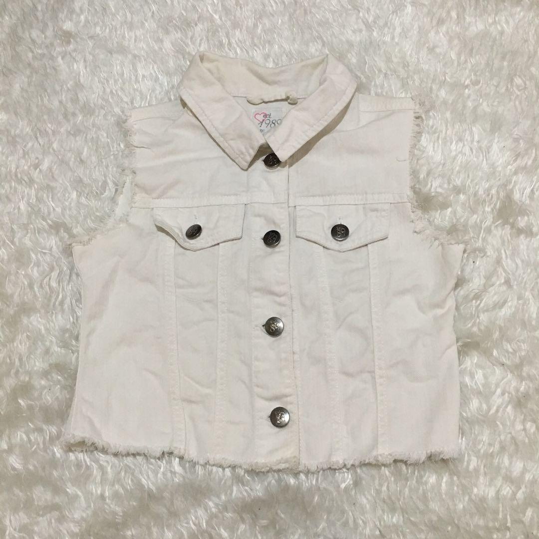 baby white denim jacket