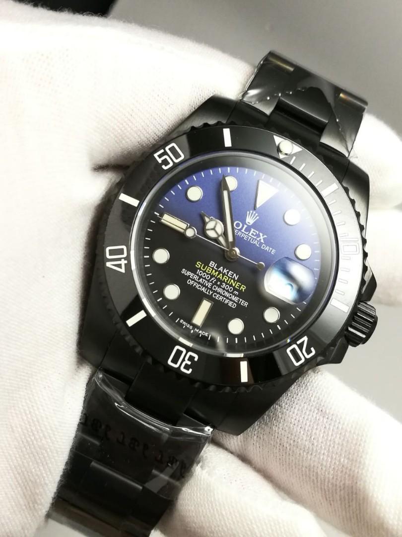 Rolex submariner blaken d hotsell blue