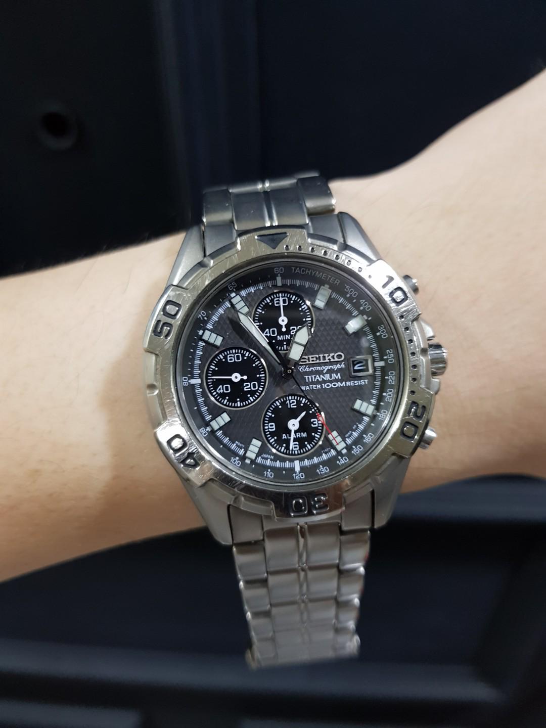 Seiko Titanium Chronograph Watch, Men's Fashion, Watches & Accessories,  Watches on Carousell