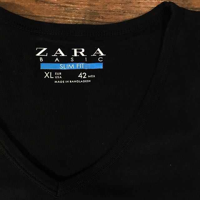 Zara Men S V Neck T Shirt Fesyen Pria Pakaian Atasan Di Carousell