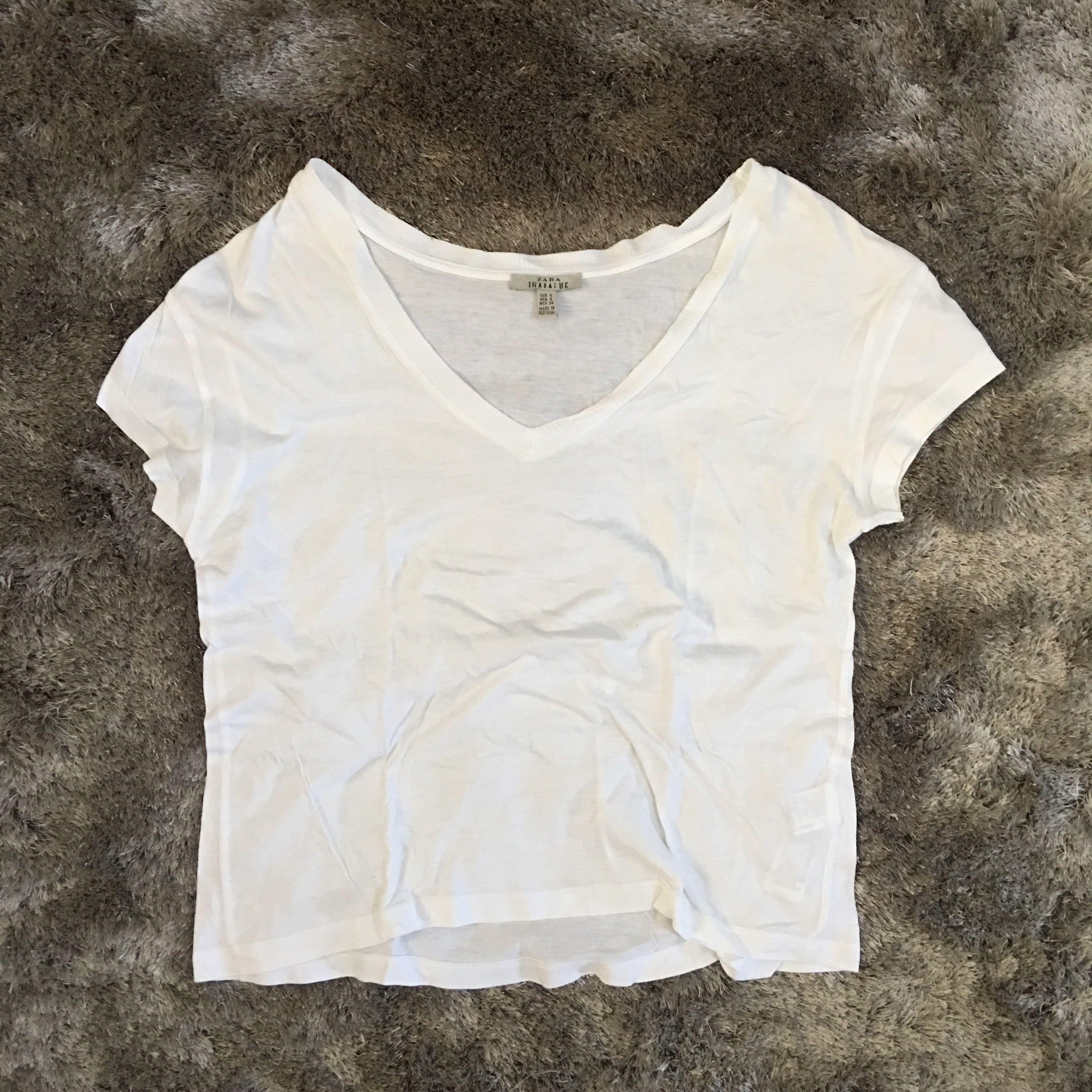 zara plain white t shirt women's