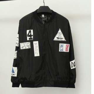 Patched Bomber Jacket