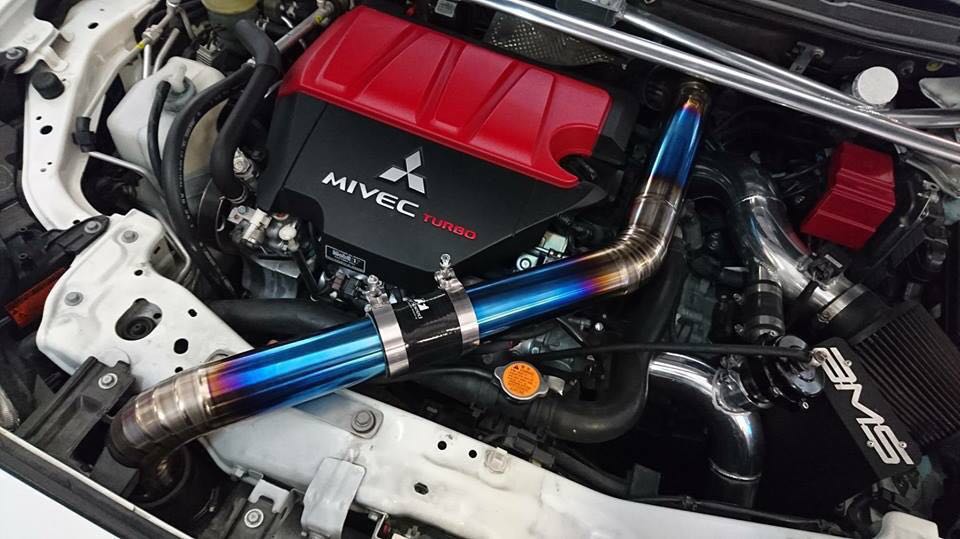 2 piece Titanium Evo X Upper Intercooler Piping kit Mitsubishi 4B11 Evo