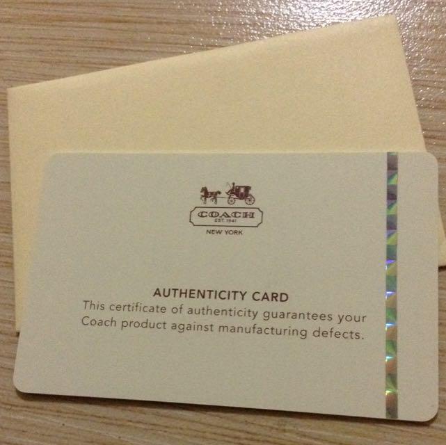 Coach bag authenticity top card