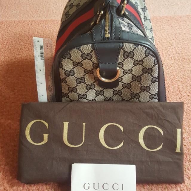 GUCCI Lady Web Original GG Canvas Boston Bag 381044