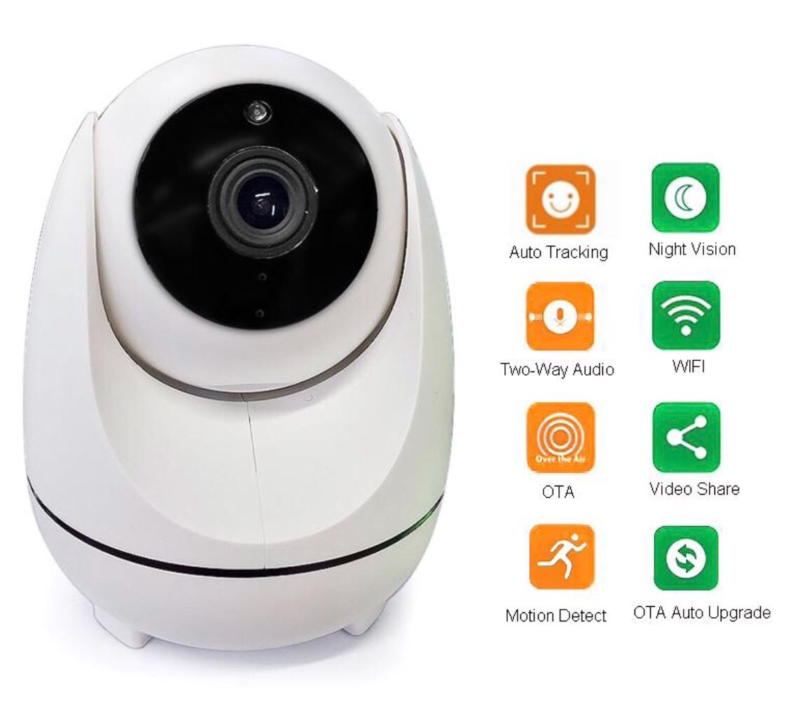 Auto Tracking 1080P WIFI Camera 360 degree two way audio 2MP automatic ...