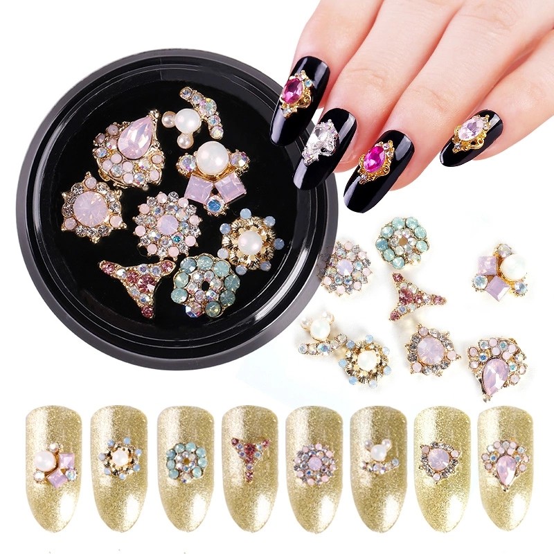 Blueness 1 Box Round Rhinestones For Nail Art Decorations Wheel 8