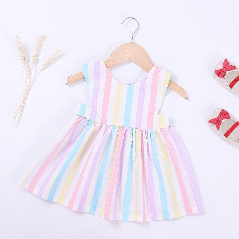 BNWT Girl Pastel Colorful Rainbow Dress Babies Kids Babies Kids Fashion on Carousell