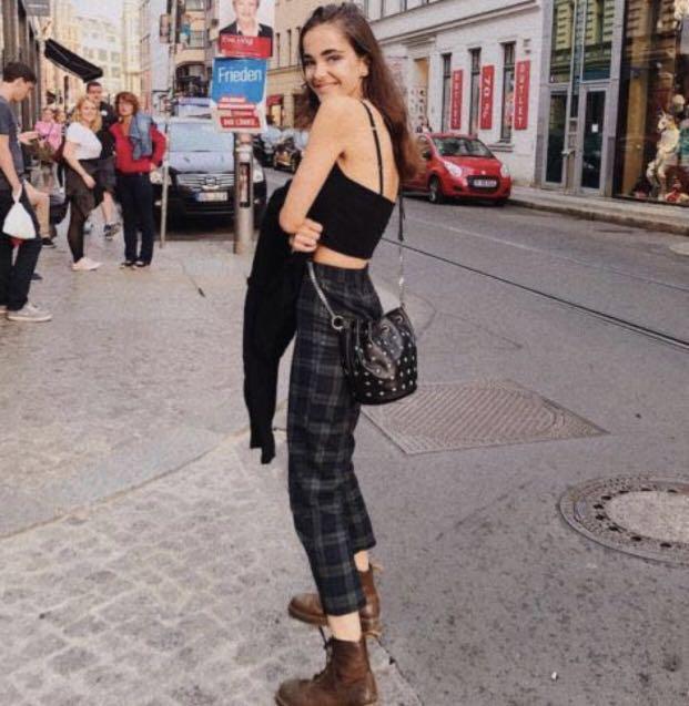 Brandy melville green plaid checkered tilden pants