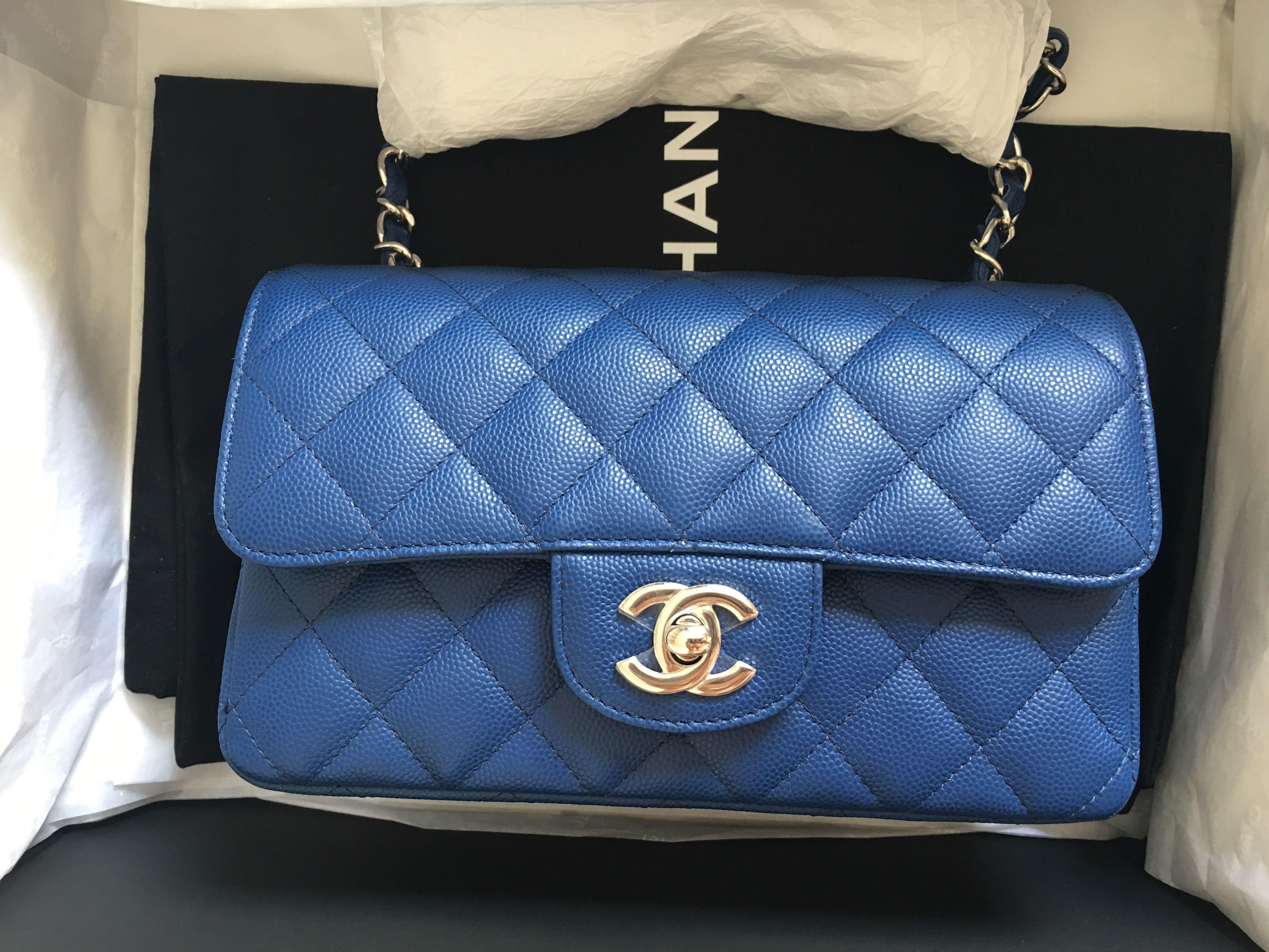 Chanel Mini Rectangular Blue Caviar