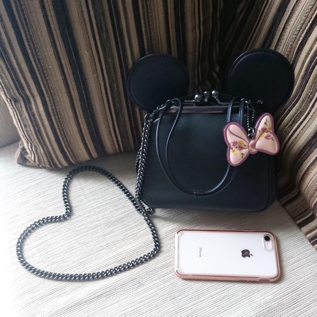 Coach x Disney Minnie Mouse Ears Black Kisslock Bag Limited