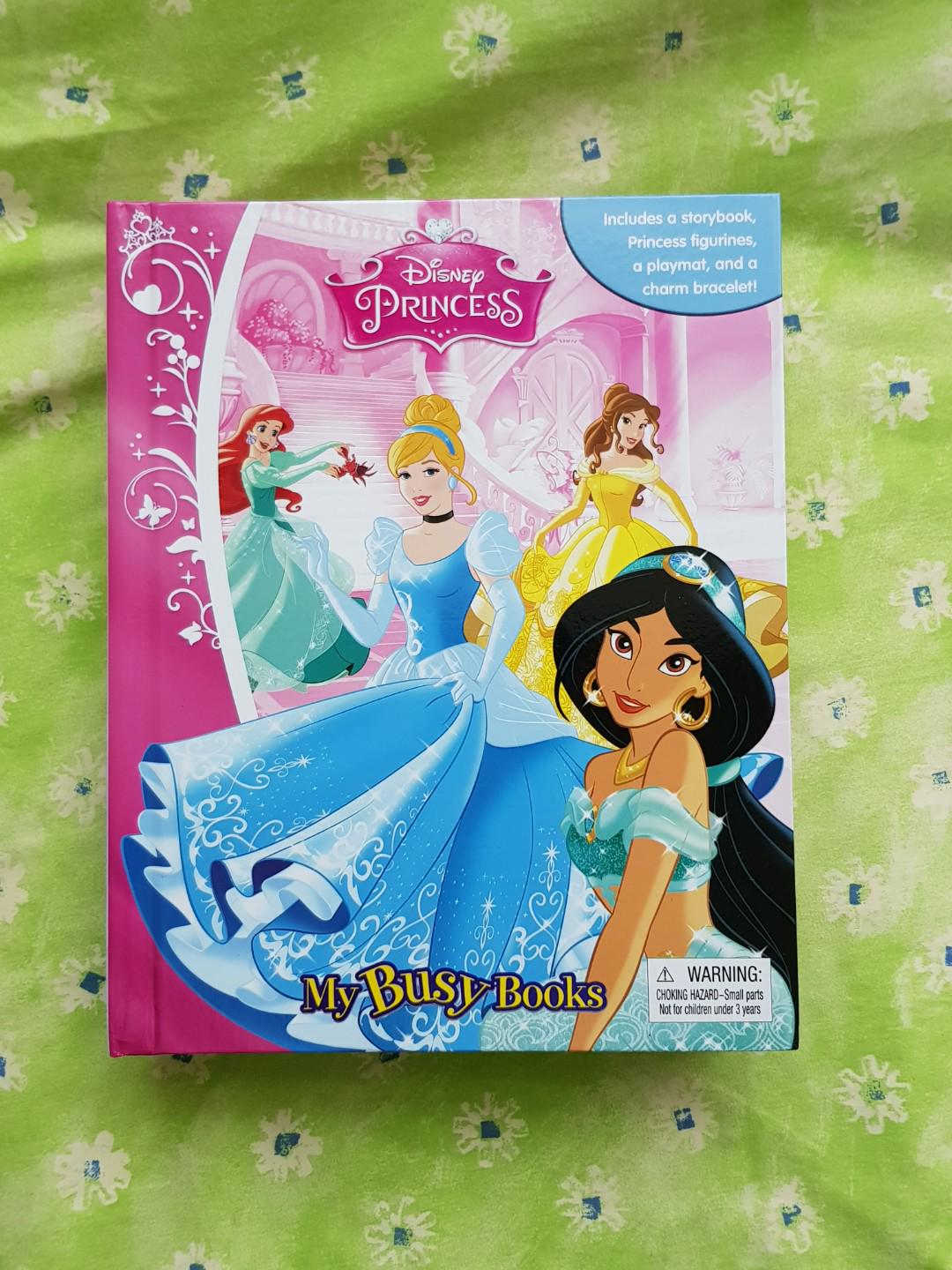 Busy Book Disney Princess Story Playmat 11 Figures & Charm Bracelet Merida Tiana for sale online 