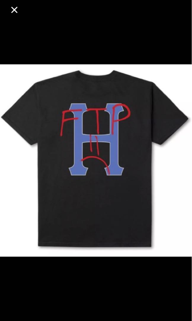 FTP X HUF AND BLACK OUTLINE LOGO TEE 