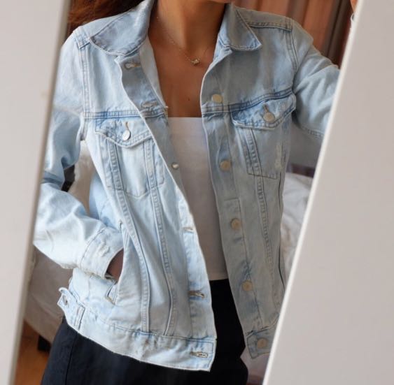 ripped light denim jacket
