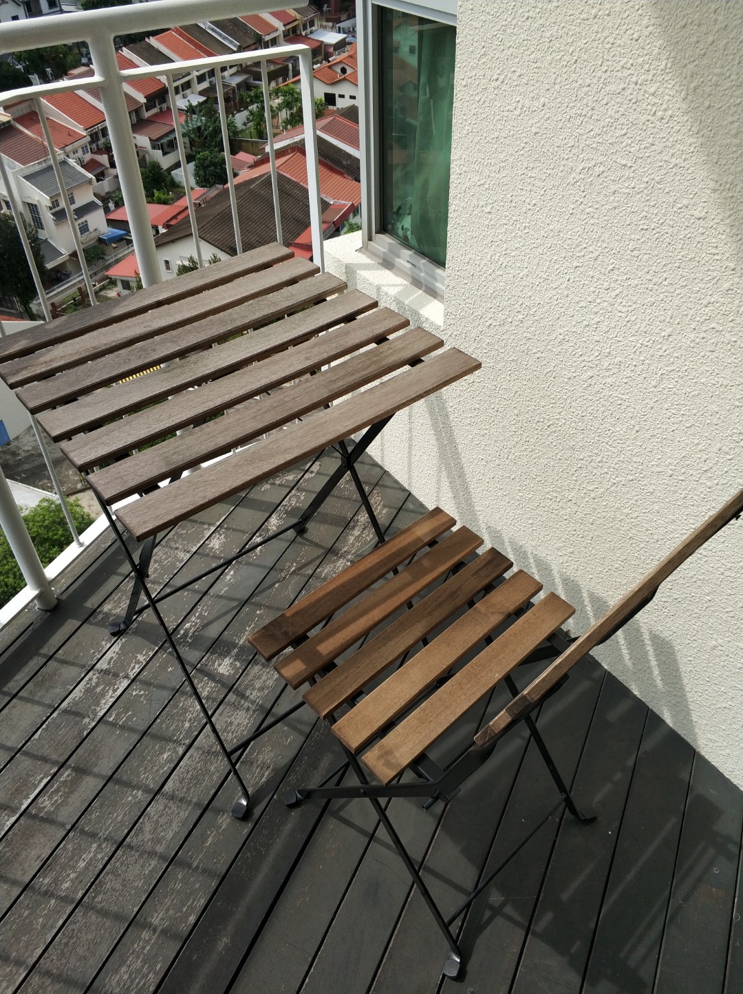 Ikea balcony table and chair, Furniture & Home Living, Furniture