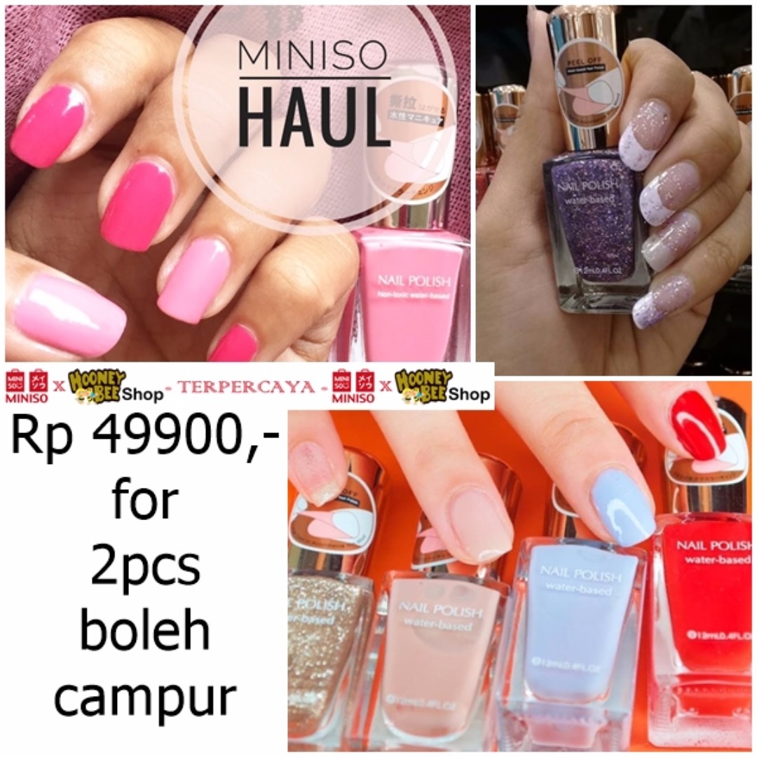 Japan Quality Kutek Nail Polish Miniso Beli 1 Dapat 2 Gratis Kesehatan Kecantikan Parfum Kuku Lainnya Di Carousell