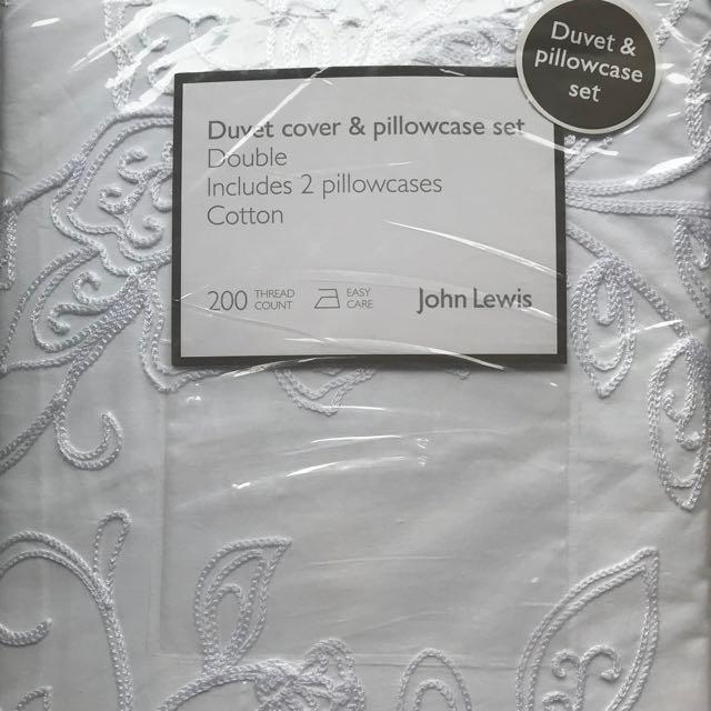 John Lewis Flower Embroidered Duvet Cover And Pillow Case Set