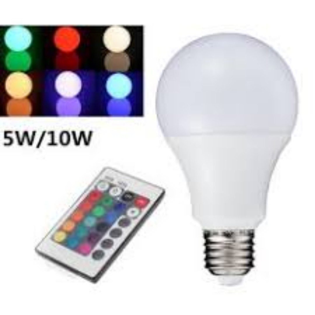 LED RGB 5W Light Bulb E27 Remote Control Light Color Variable Light ...