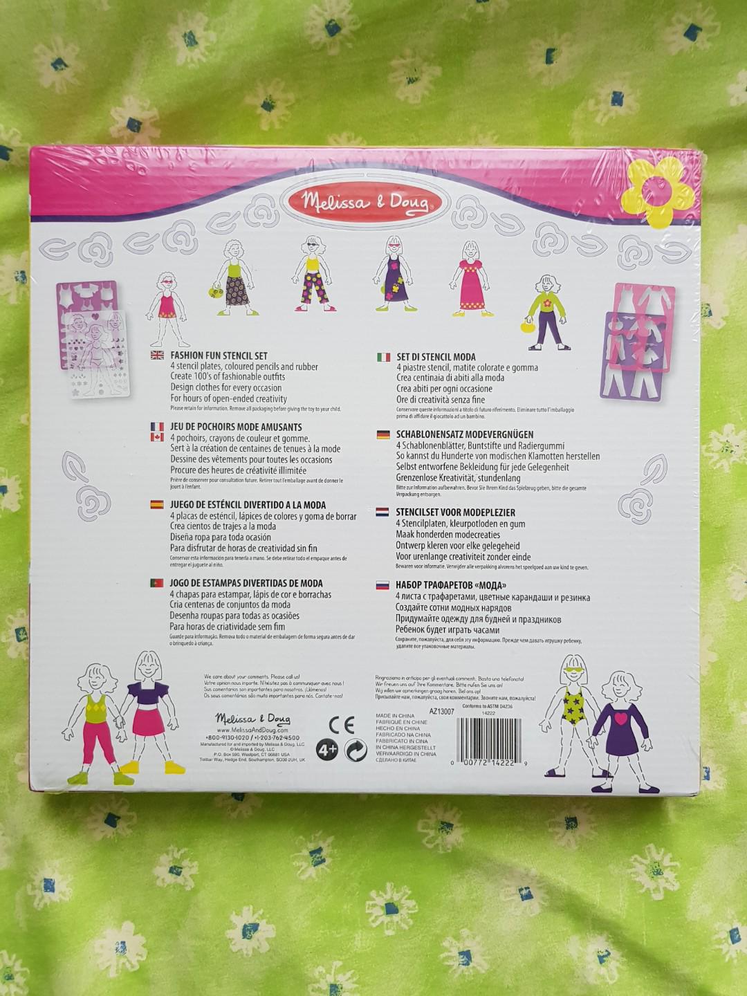 Melissa & Doug Fashion Fun Stencil Set (Category: Infant Playtime) located in Manila. Submitted by snowflakes.specials (Listing ID 175076942, Image 2). Description: Originally $9.99.
