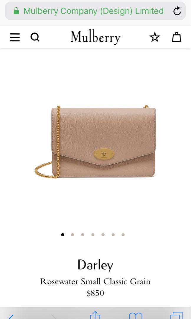 mulberry darley rosewater bag