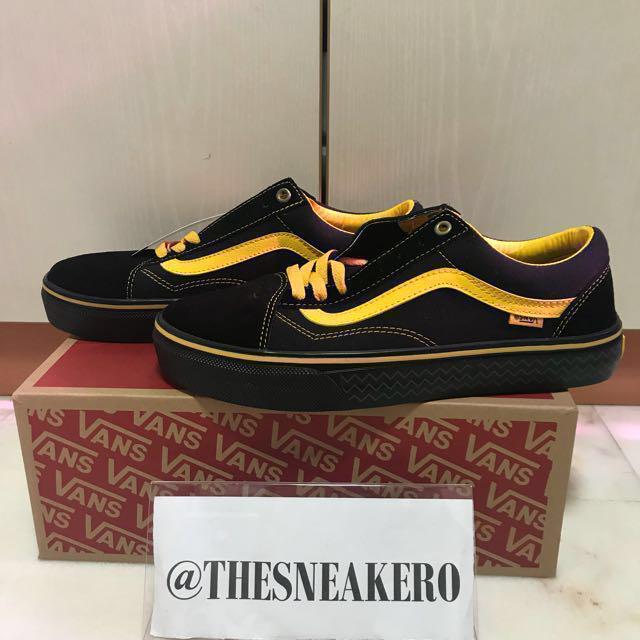 black and yellow vans old skool