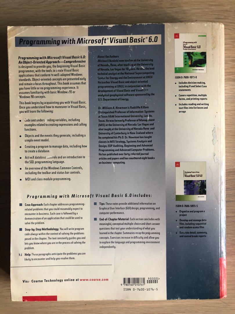 Programming Visual Basic 6.0 (Category: Textbooks) located in Kuala Lumpur. Submitted by fitregis (Listing ID 175131770, Image 2). Description: .