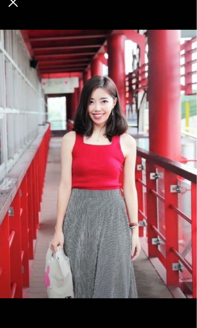 Red top gray long back skirt terno Women s Fashion Dresses Sets Traditional Ethnic wear on Carousell