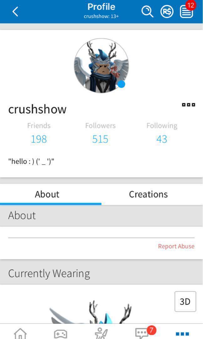 Roblox Account Name Is Crushshow Toys Games Video Gaming Video Games On Carousell - hello entertainment roblox how to get 700 robux