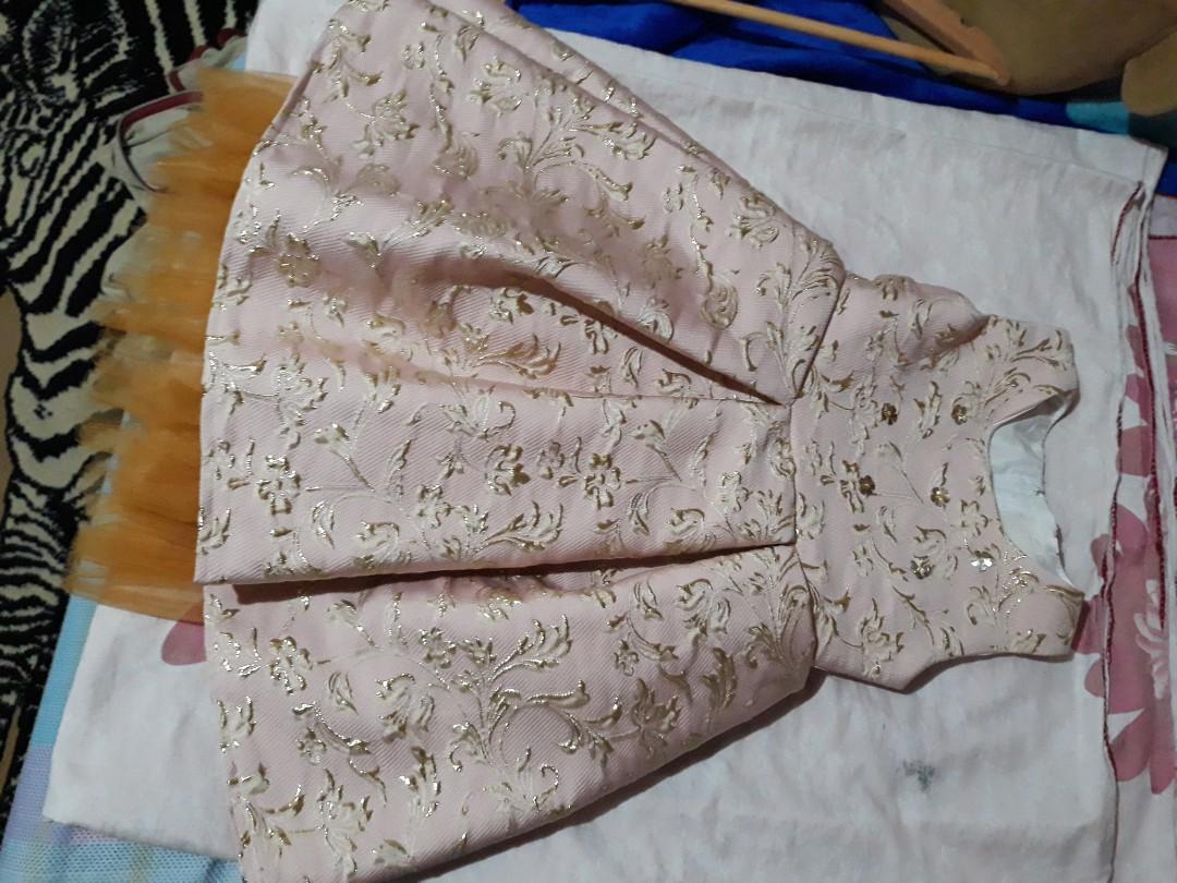 ivory and rose gold flower girl dress