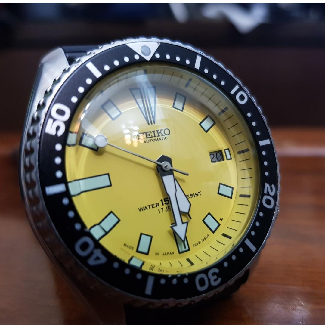 Seiko  Vintage Divers Yellow Dial Watch Mod