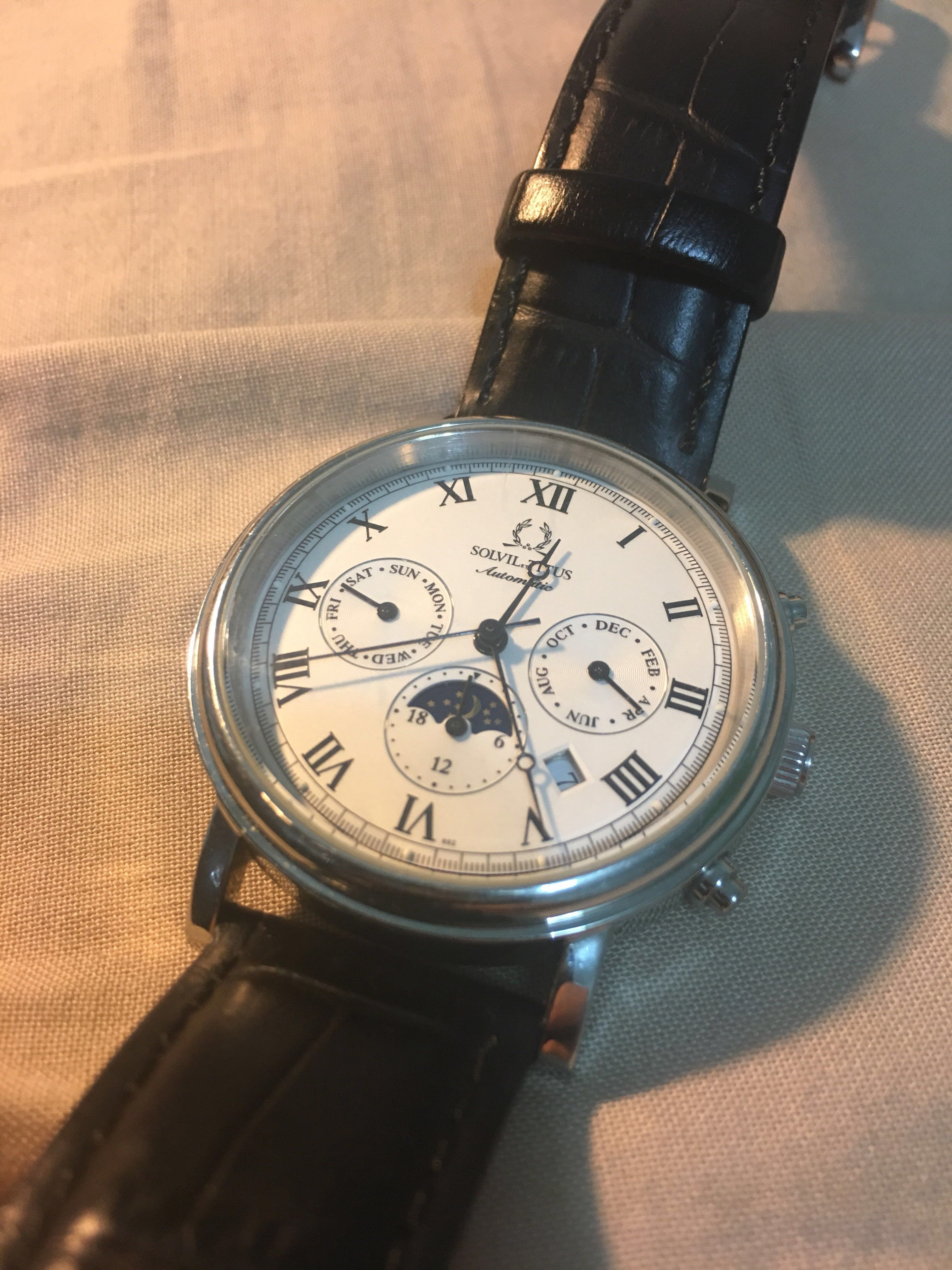 Solvil et titus moonphase automatic men's watch deals