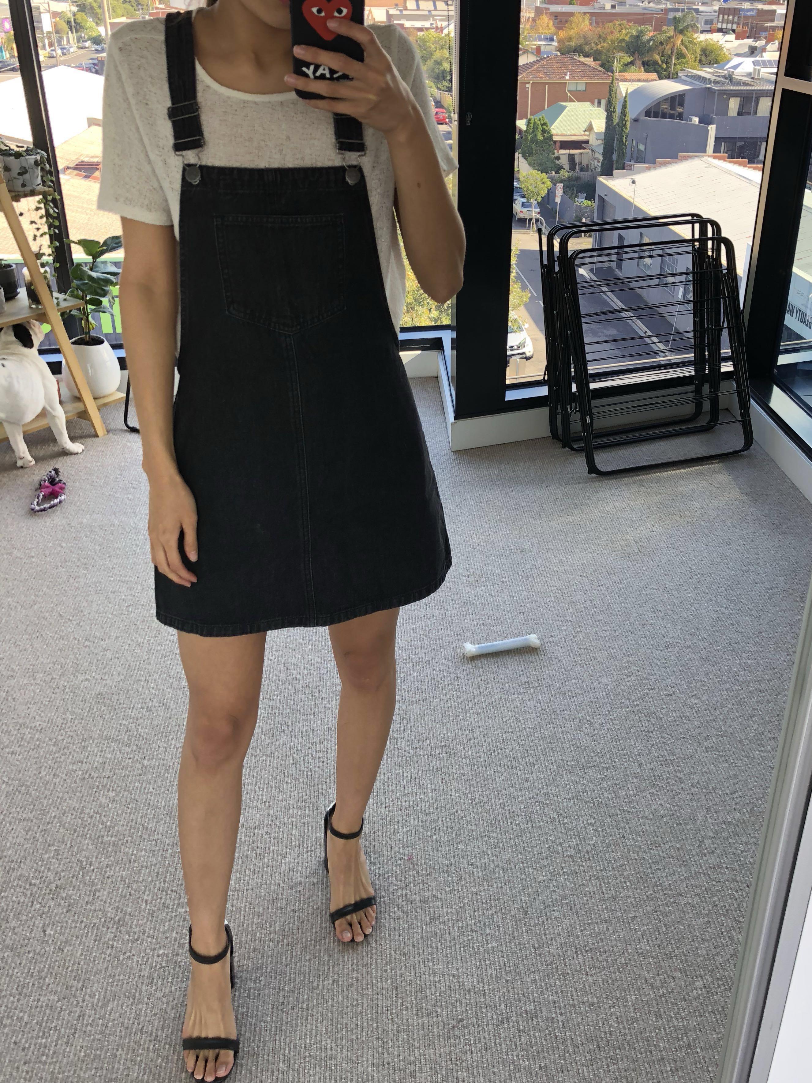 Sportsgirl Black Denim Pinafore