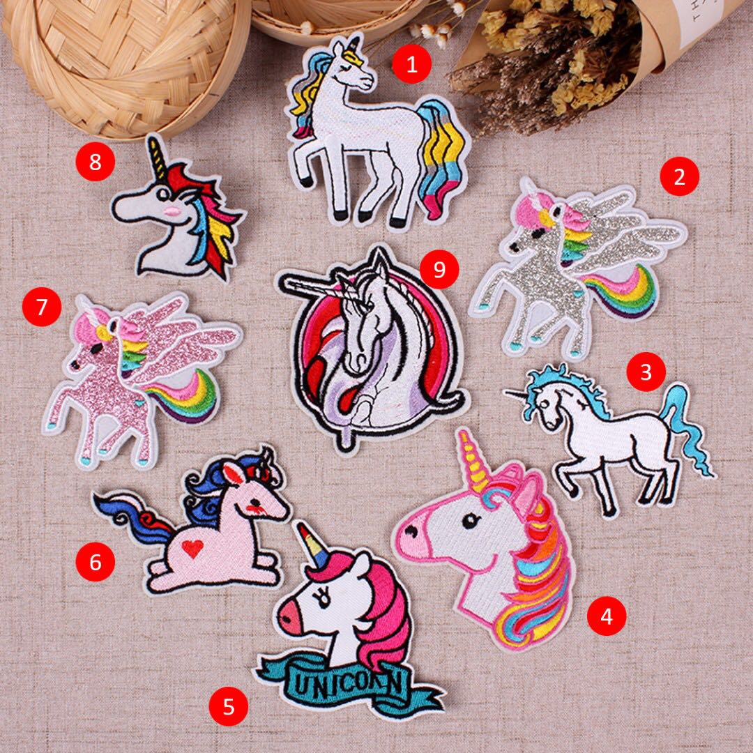 Unicorn Rainbow Embroidered Patches Design Craft Others On