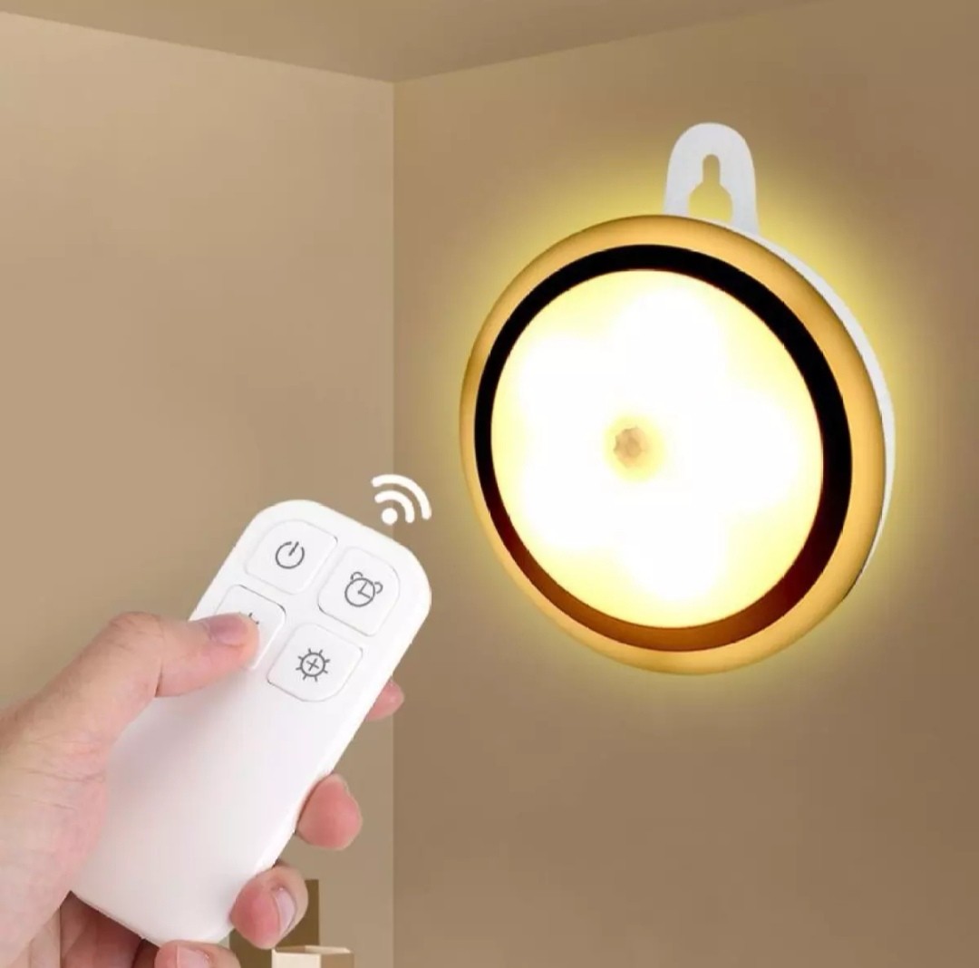 Wireless Led Night Light Remote Control Lamp Rechargeable Photo
