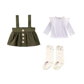 NWT Sage Green size 2-3 girls outfit skirt lace long sleeve top & long socks