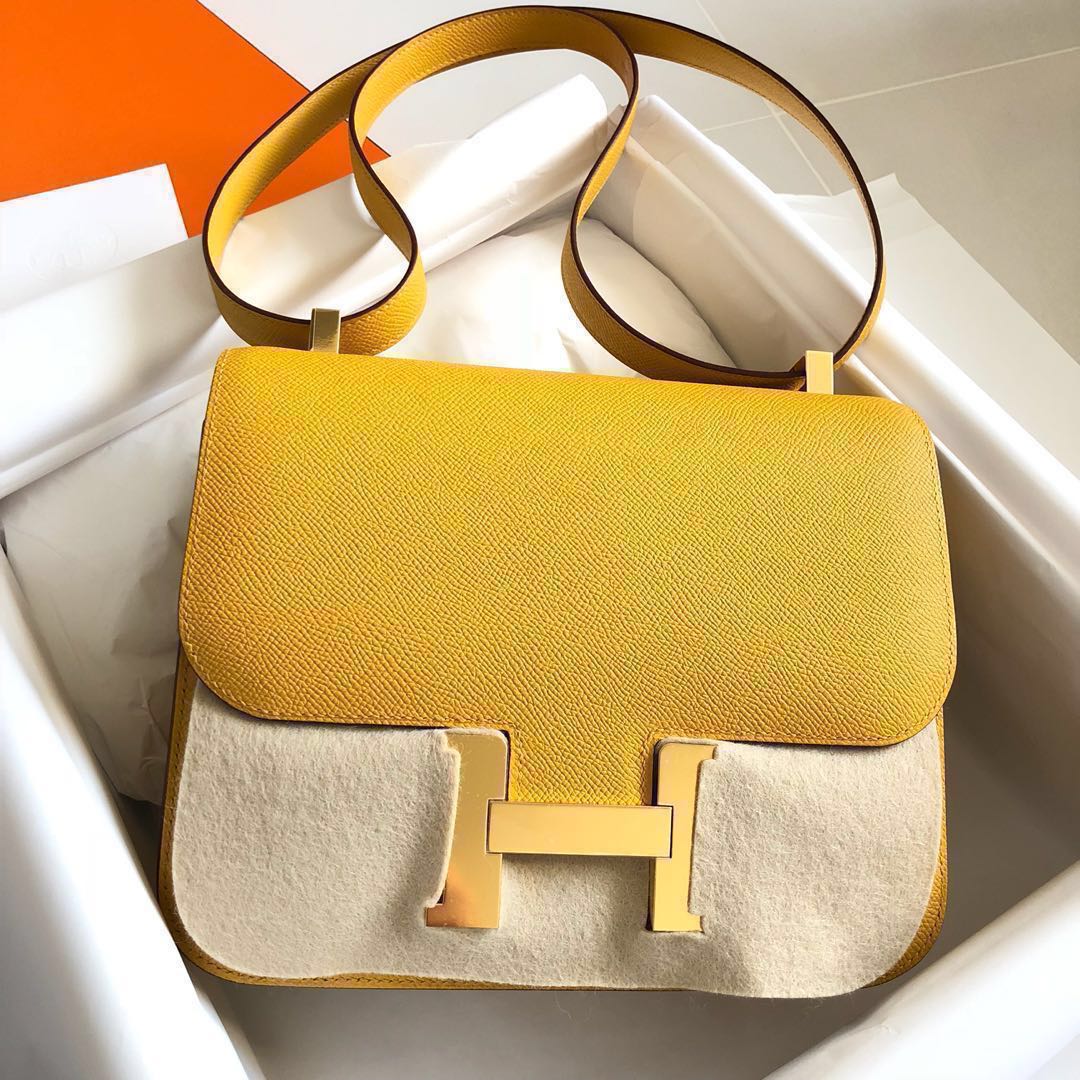 BN Hermes Constance 24 Jaune Ambre GHW, Luxury, Bags \u0026 Wallets on Carousell