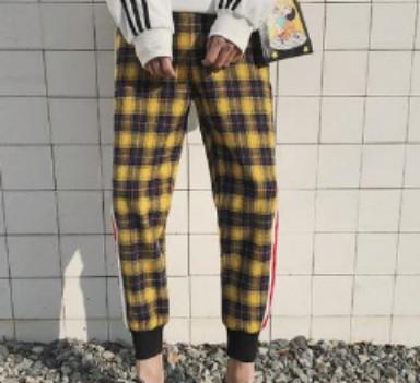 yellow checkered joggers