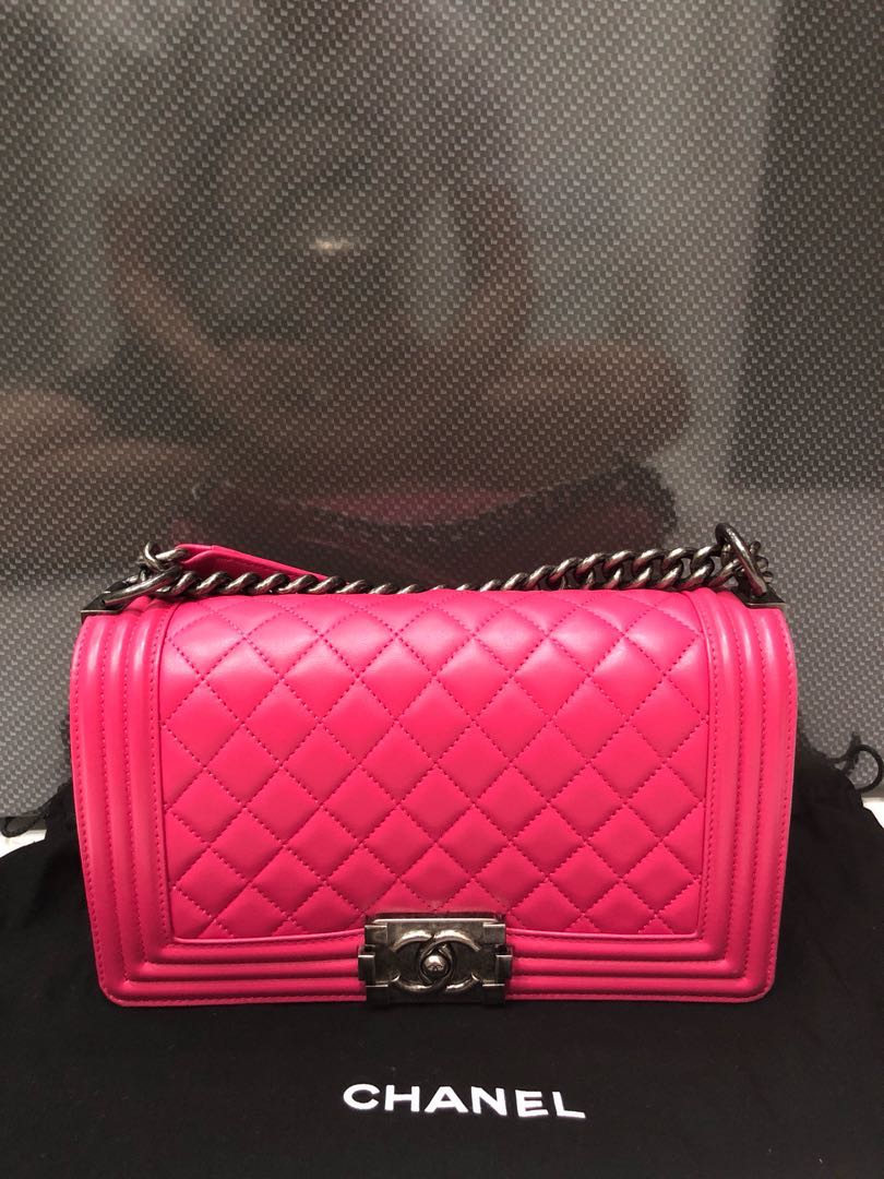 pink chanel boy bag